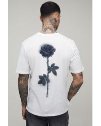 BoohooMAN - Tall Regular Blurred Floral Back Print T-Shirt Cotton - Lyst