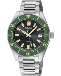 Gevril - Mariner Row Automatic, Ss Case, Ceramic Bezel, Dial, 316L Stainless Steel Satin Bracelet Watch - Lyst