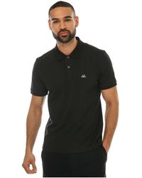 C.P. Company - Stretch Piqué Poloshirt Met Normale Pasvorm Voor , Zwart - Lyst