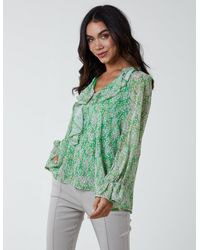 Blue Vanilla - Chiffon Frill Blouse - Lyst