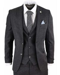 TruClothing - 3 Piece Herringbone Tweed Suit Wool Blend - Lyst
