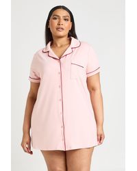 Boohoo - Plus Piping Detail Short Sleeve Nightie - Lyst