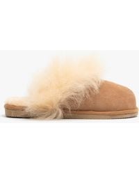Shepherd - Evelina Sheepskin Mules Chestnut - Lyst