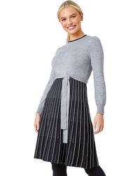 Roman Petite - Knitted Fit & Flare Dress - Lyst