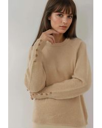 Hiccup - Soft Textured Button Detailed Long Sleeve Sweater - Lyst