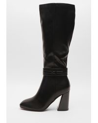 Quiz - Wide Fit Faux Leather Knee High Boots - Lyst