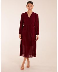 Blue Vanilla - Wrap Front Pleated Maxi Dress - Lyst