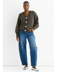 Gini London - Spot Print Button Cardigan Look Jumper - Lyst
