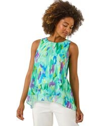 Roman - Blurred Double Layered Vest Top - Lyst