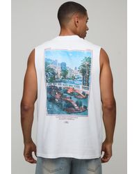 BoohooMAN - Oversized Monte Carlo Photographic Print Tank Cotton - Lyst