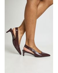 Boohoo - Wide Fit Kitten Heeled Court Shoes - Lyst