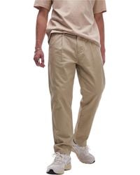 TOPMAN - Chino Pant Tapered Fit Textured Soft Cotton Twin Pleat Trouser - Lyst