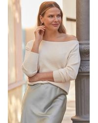 Sosandar - Ivory Off The Shoulder Chenille Jumper - Lyst