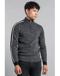 Tokyo Laundry - Funnel Neck 1/4 Zip Jumper With Contrast Sleeve - Lyst