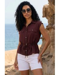 Roman - Safari Tie Waist Button Jacket - Lyst