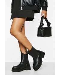 Boohoo - Wide Fit Chunky Wave Sole Chelsea Boots - Lyst