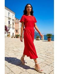 Roman - Side Tie Detail Midi Dress - Lyst