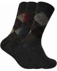 Sock Snob - 3 Pack Lambs Wool Blend Patterned Soft Top Socks - Lyst