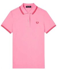Fred Perry - Twin Tipped G3600 D14 Pink Polo Shirt Cotton - Lyst