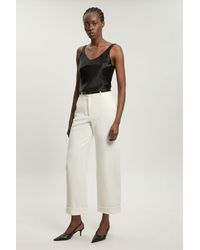 Karen Millen - Compact Stretch Tailored Barrel Leg Trouser - Lyst