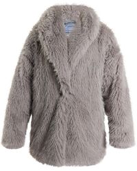 Dreimaster - Jas Van Imitatiebont Dames Grijs Mauve - Lyst