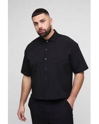 BoohooMAN - Plus Technical Stretch Short Sleeve Boxy Oversized Shirt - Lyst