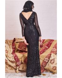 Goddiva - Modesty Sequin Wrap Maxi Dress - Lyst
