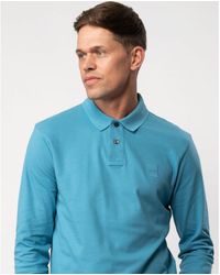 BOSS - Boss Passerby Long Sleeve Stretch-Cotton Polo Shirt With Logo Patch - Lyst