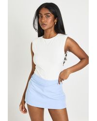 Boohoo - Belt Detail Tailored Skort - Lyst