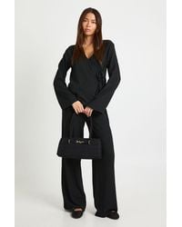 Boohoo - Textured Wrap Front Long Sleeve Top And Trouser Co Ord - Lyst