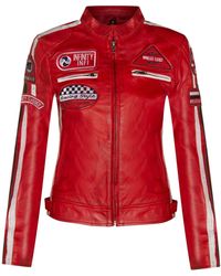 Infinity Leather - Biker Racing Badges Jacket-Agadir - Lyst