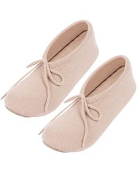 Pure Luxuries - 'Millom' Oatmeal Cashmere & Merino Wool Medium Ballet Slippers - Lyst