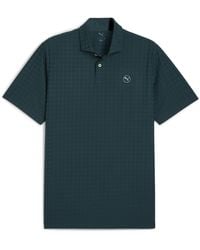 PUMA - Mattr Houndstooth Short Sleeve Performance Polo Shirt - Lyst