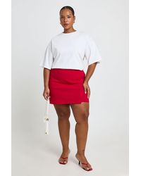 Boohoo - Plus Bengaline Wrap Skort - Lyst