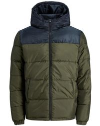 Jack & Jones - Regular Fit Long Sleeves Puffer Hood Forest Night - Lyst