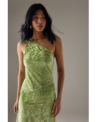 Warehouse - Devore One Shoulder Fringe Cami Top - Lyst