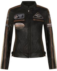 Infinity Leather - Biker Racing Badges Jacket-Agadir - Lyst
