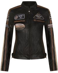 Infinity Leather - Biker Racing Badges Jacket-Agadir - Lyst