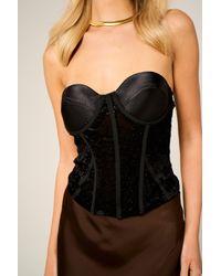 Femme Luxe - Mesh Sparkle Corset Top - Lyst