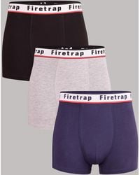 Firetrap - Multi 3 Pack Cotton Stretch Boxers With Logo Waistband - Lyst