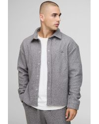 BoohooMAN - Oversized Boucle Overshirt - Lyst