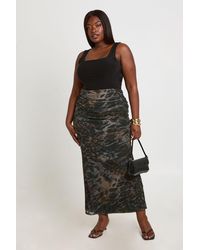 Boohoo - Plus Mix Mesh Maxi Skirt - Lyst