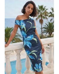 D.u.s.k - Floral Asymmetric Midi Dress - Lyst