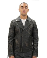 Infinity Leather - Brando Double Cross Zip Biker Jacket-Casablanca - Lyst