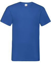 Fruit Of The Loom - Valueweight V Neck T-Shirt (Royal) Cotton - Lyst