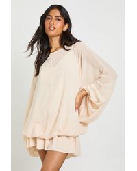Boohoo - Chiffon Cami Overlay Blouson Skater Dress - Lyst