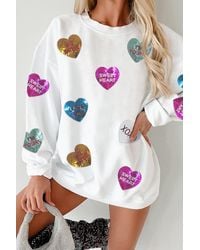 Azura Exchange - Pailletten Hart Valentijn Trui - Lyst