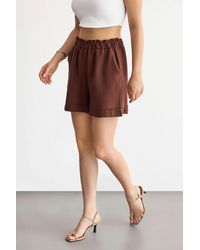 Hiccup - Muslin High Waist Elastic Relaxed Fit Shorts - Lyst