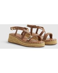 River Island - Sandals Cross Strap Wedge Buckle - Lyst