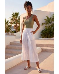 Roman - Textured Floral Cropped Wide Leg Trouser - Lyst